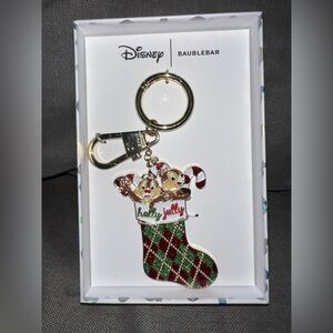 Disney BaubleBar Chip and Dale Christmas Keychain Stocking Holly Jolly Gift